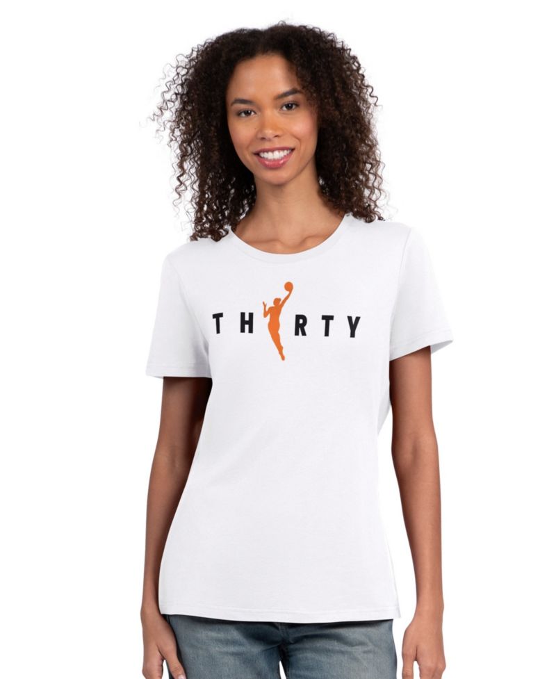 Women's White WNBA 30th Anniversary Scoop Neck T-Shirt