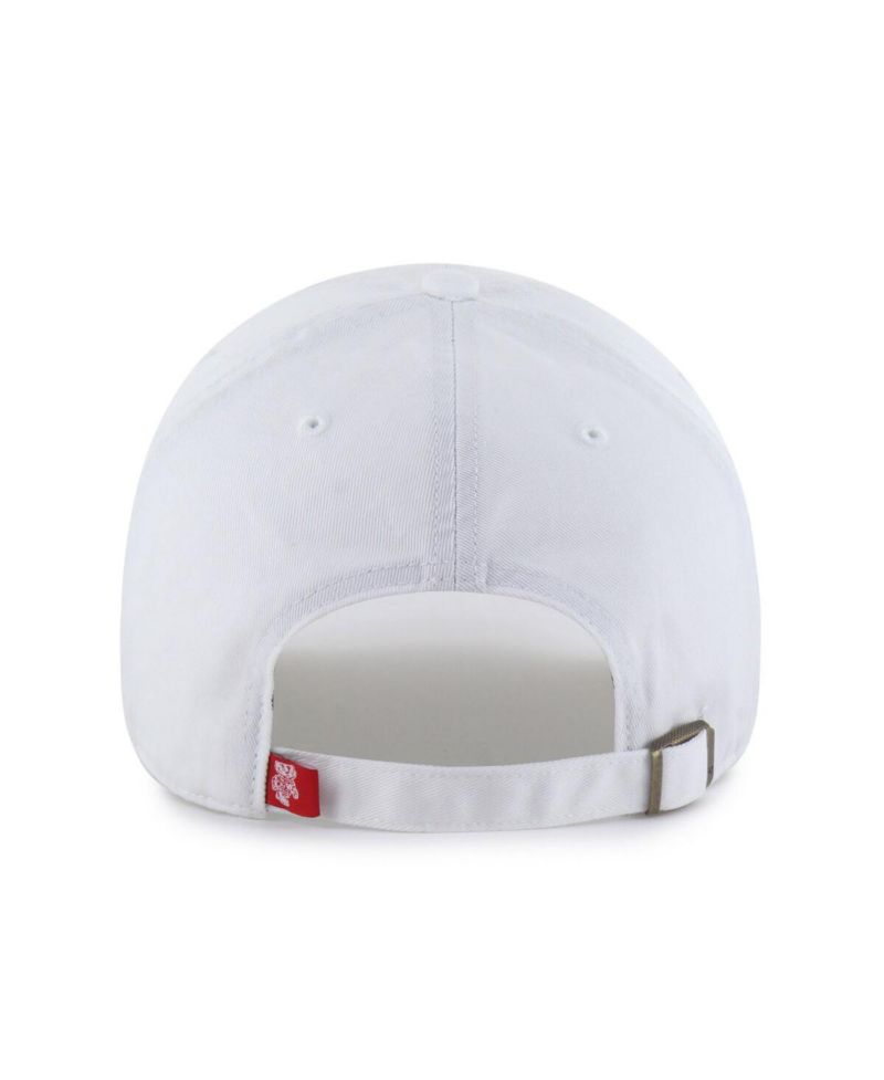 Men's White Wisconsin Badgers Vault Clean Up Adjustable Hat