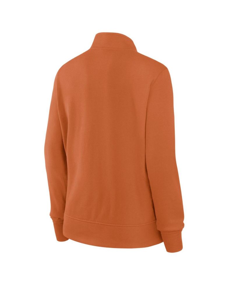 Women's Texas Orange Texas Longhorns Velocity French Terry Quarter-Zip Jacket