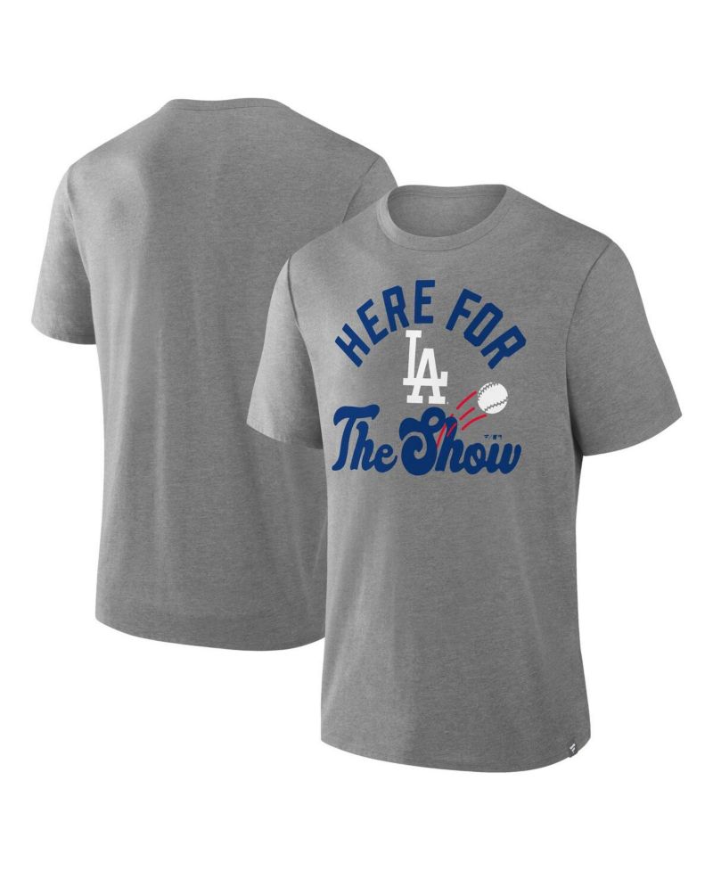Men's Heather Gray Los Angeles Dodgers Nostalgia Tri-Blend T-Shirt