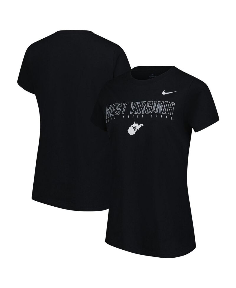 Women's Black West Virginia Mountaineers Coal Never Quits T-Shirt