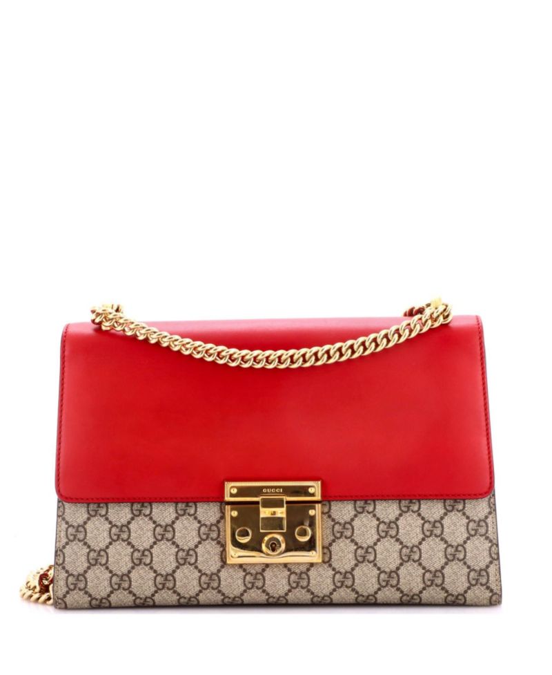 Medium Padlock Shoulder Bag GG Coated Canvas and Leather