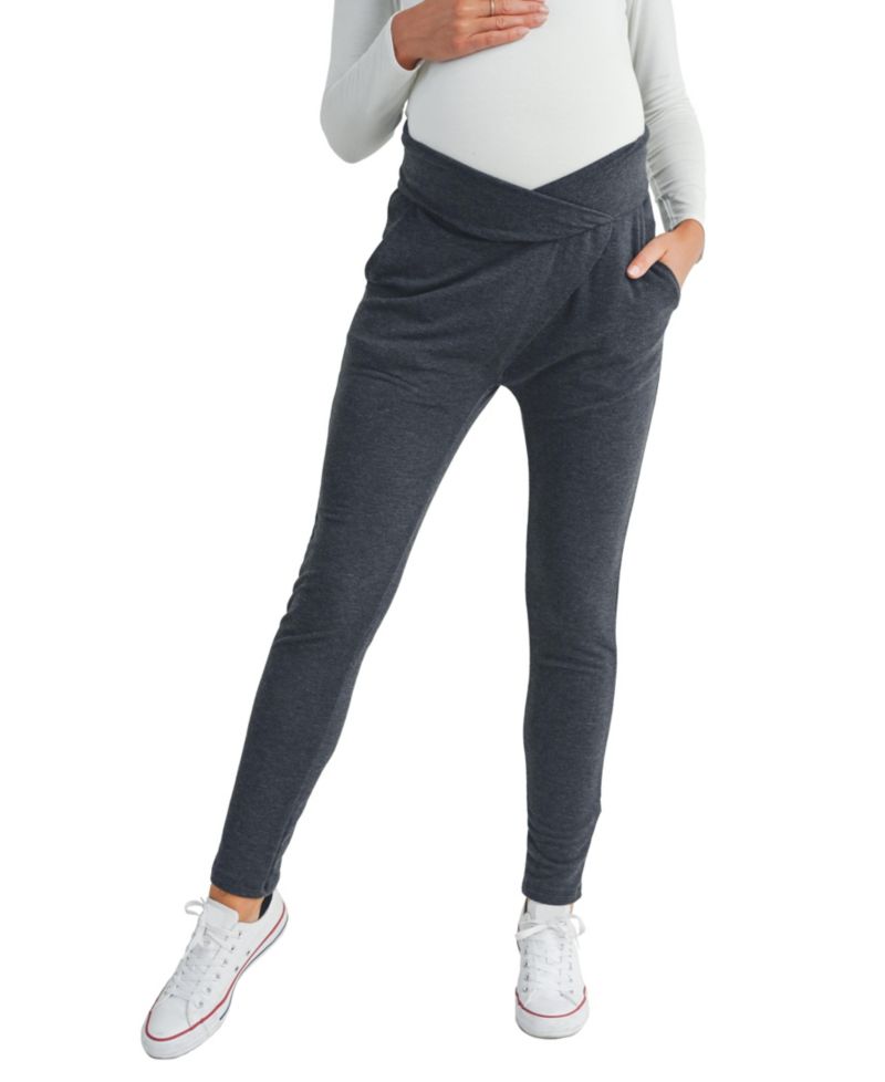 Maternity Pull-On Under-Bump Jogger Pants with Pockets