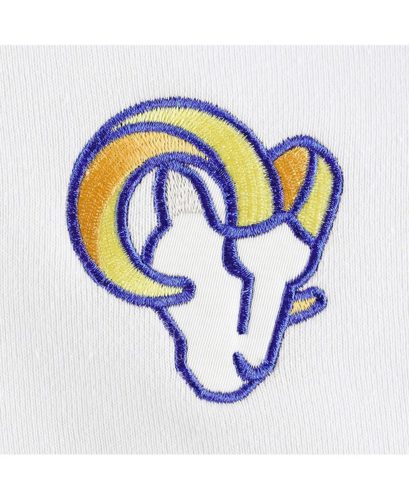 Women's White and Royal Los Angeles Rams Bobbi Color Blocked Pullover Hoodie