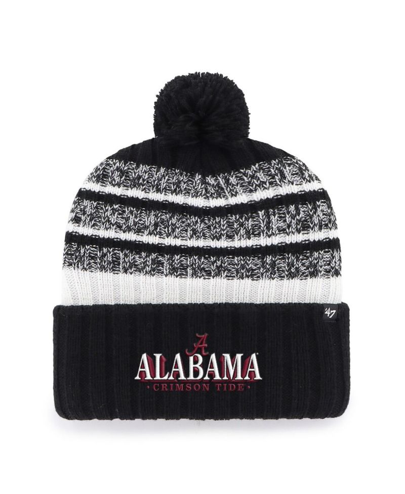 Men's Black Alabama Crimson Tide Tavern Cuffed Knit Hat with Pom