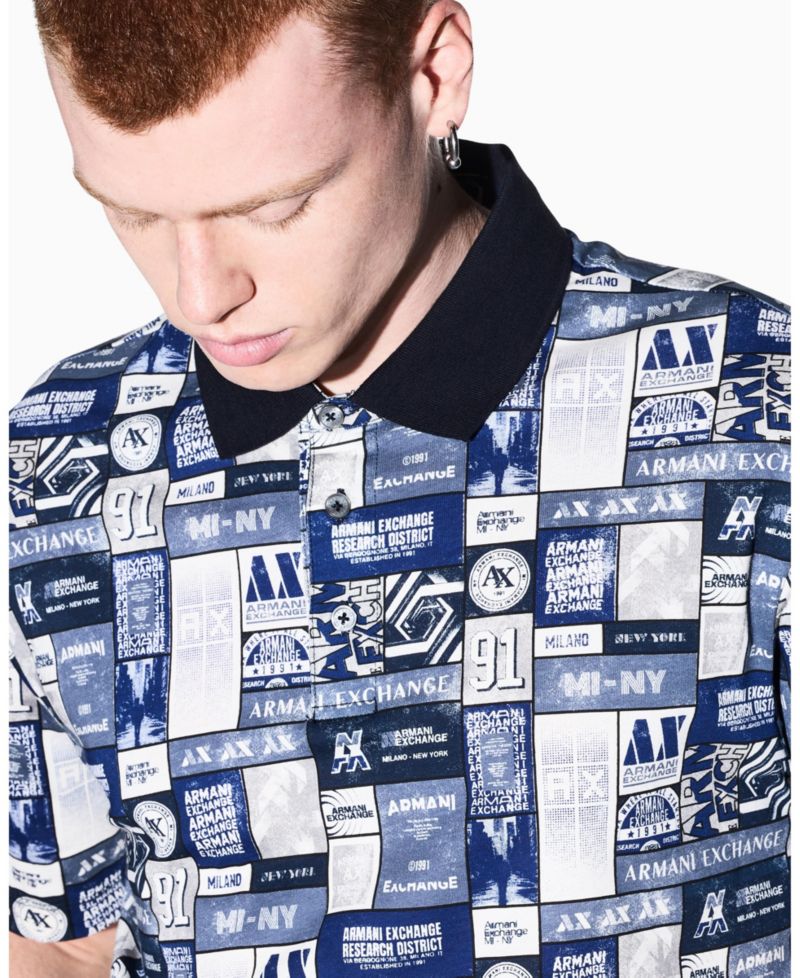 Men's Collage Logo Polo Shirt