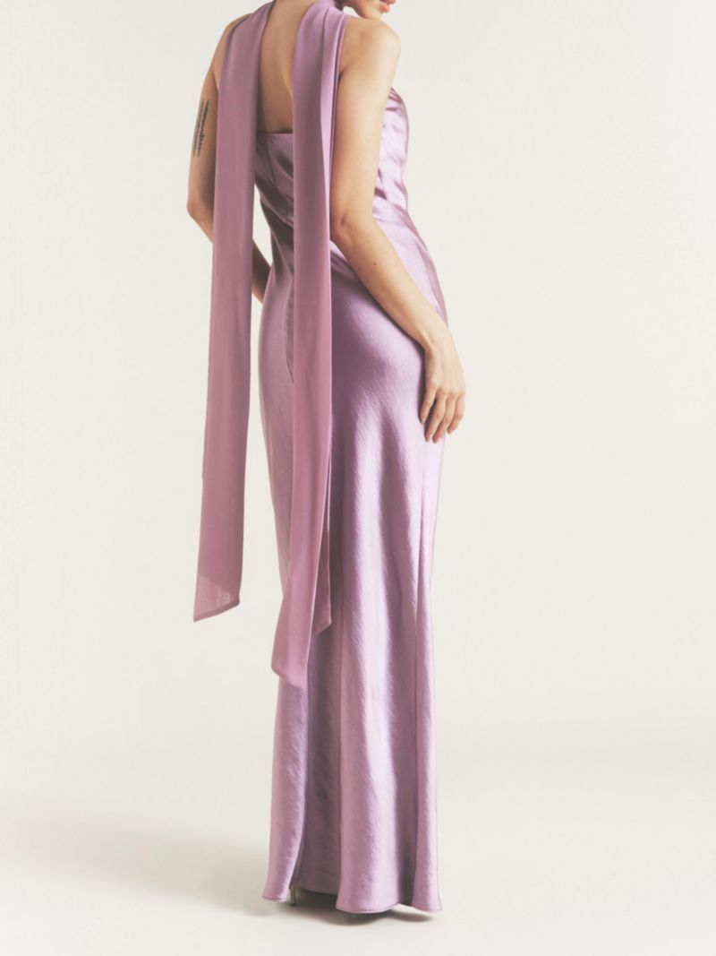 Women's Bandeau Satin Bridesmaid Dress