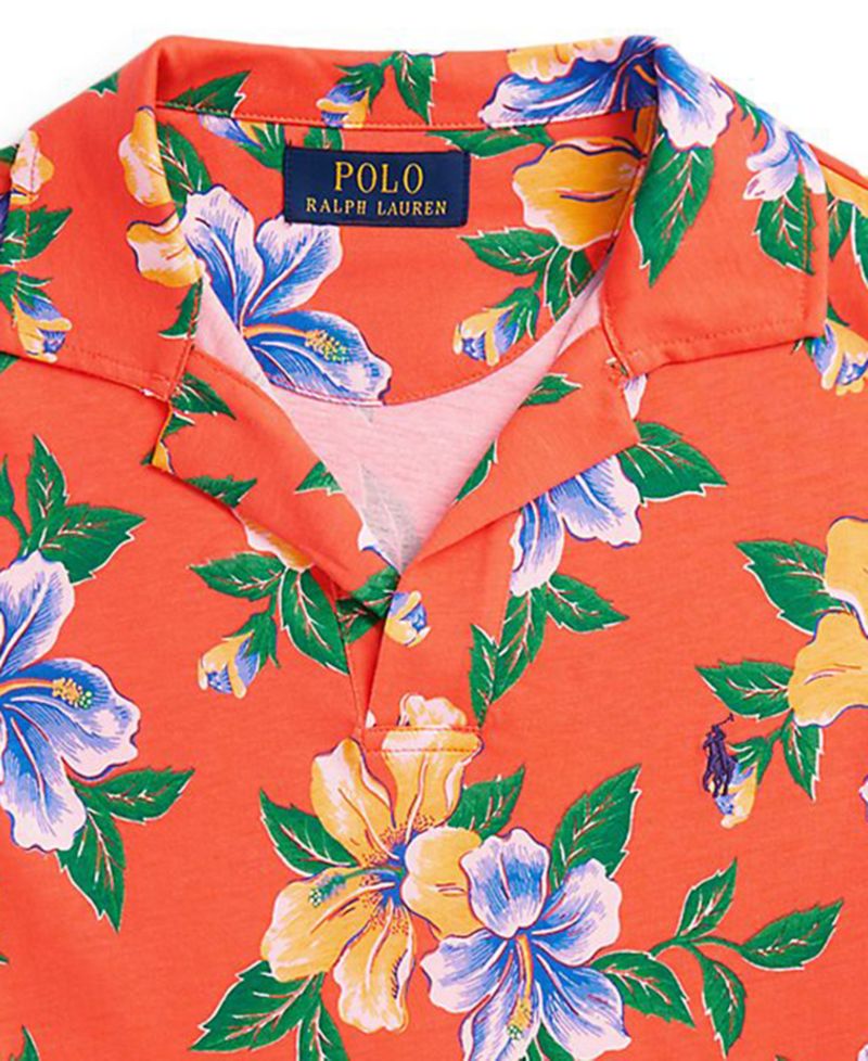 Boys' 8-20 Floral-Print Jersey Polo Shirt