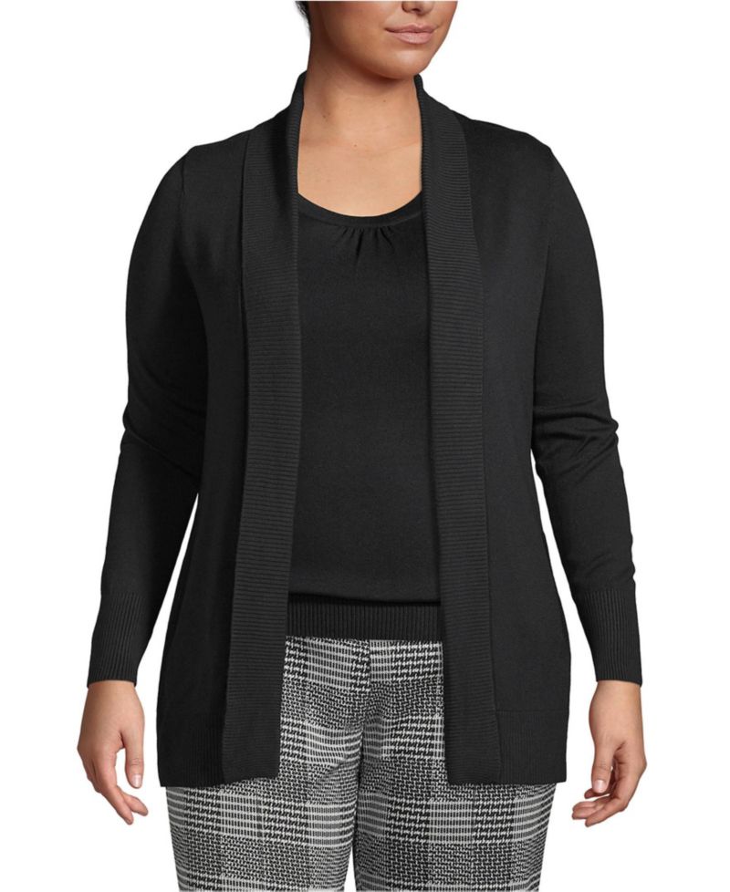 Plus Size Cotton Modal Shawl Collar Cardigan Sweater
