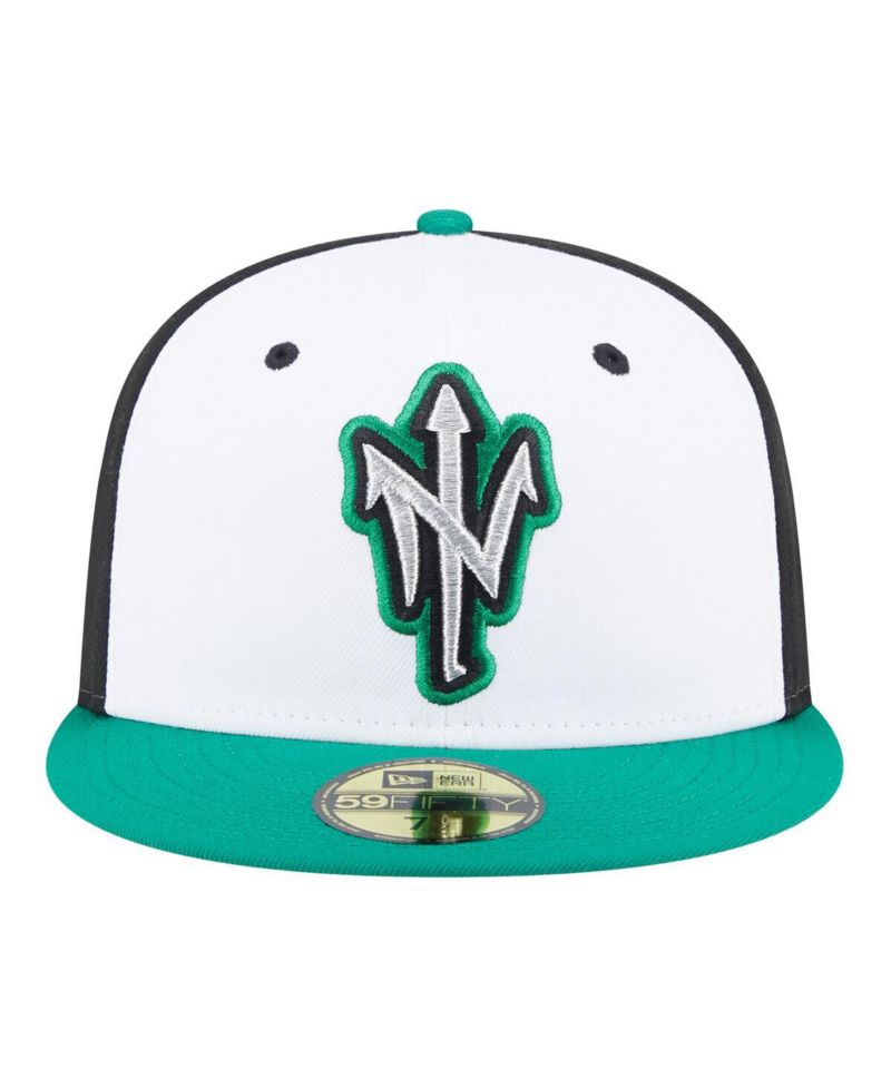 Men's White/Green Norfolk Tides Authentic Collection 59FIFTY Fitted Hat