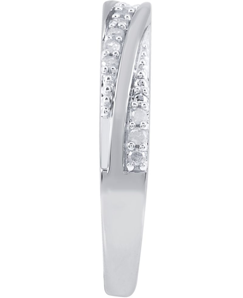 Diamond Twist Look Ring (1/6 ct. t.w.) in Sterling Silver