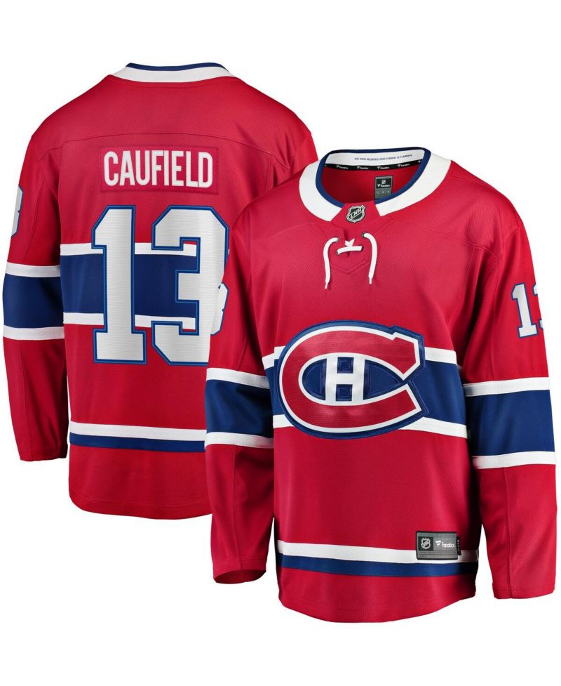 Men's Cole Caufield Red Montreal Canadiens Home Premier Breakaway Player Jersey