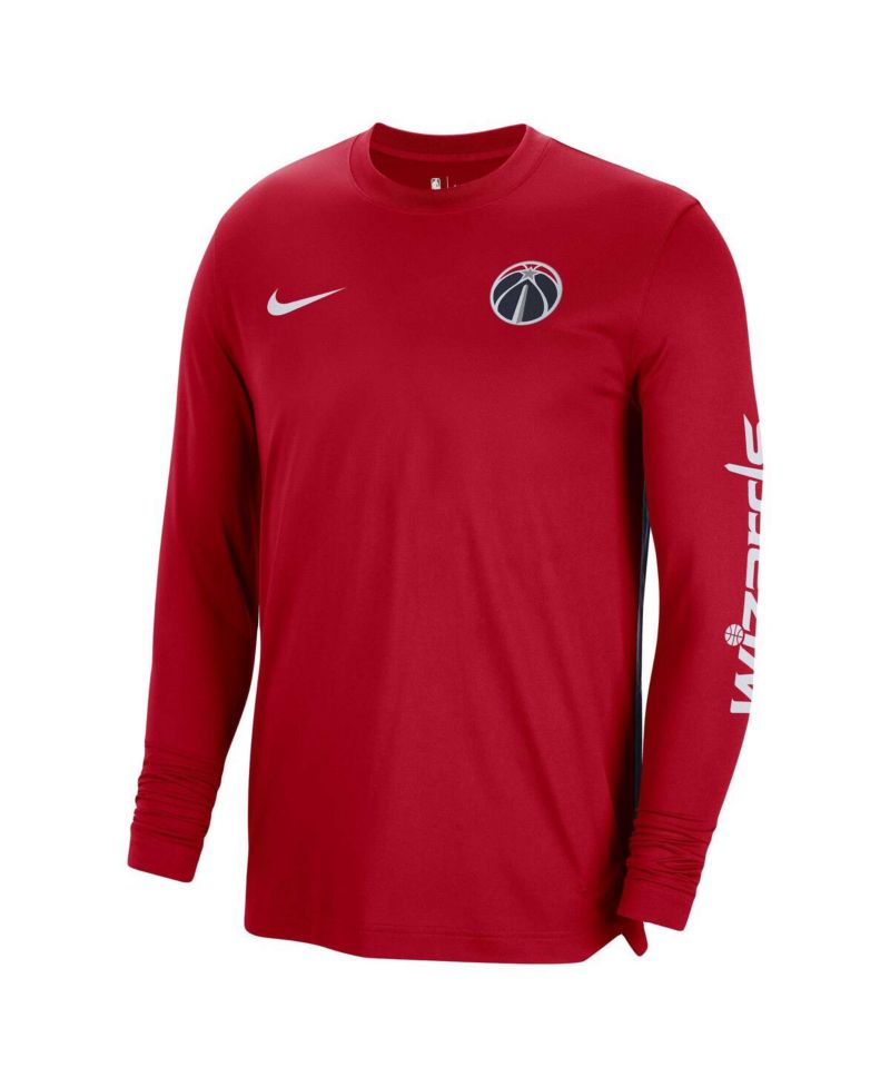 Men's and Women's Red Washington Wizards 2023/24 Authentic Pregame Long Sleeve Shooting T-shirt