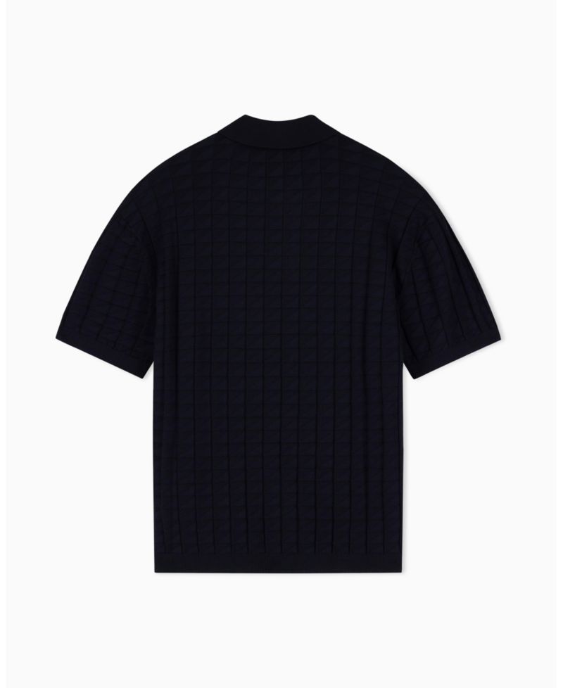 Men's Viscose Grid Polo Shirt