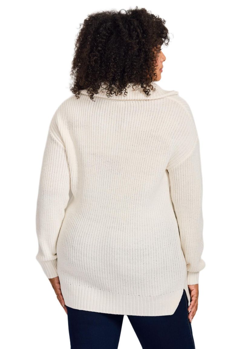 Women's Plus Size Half-Zip Pullover Sweater