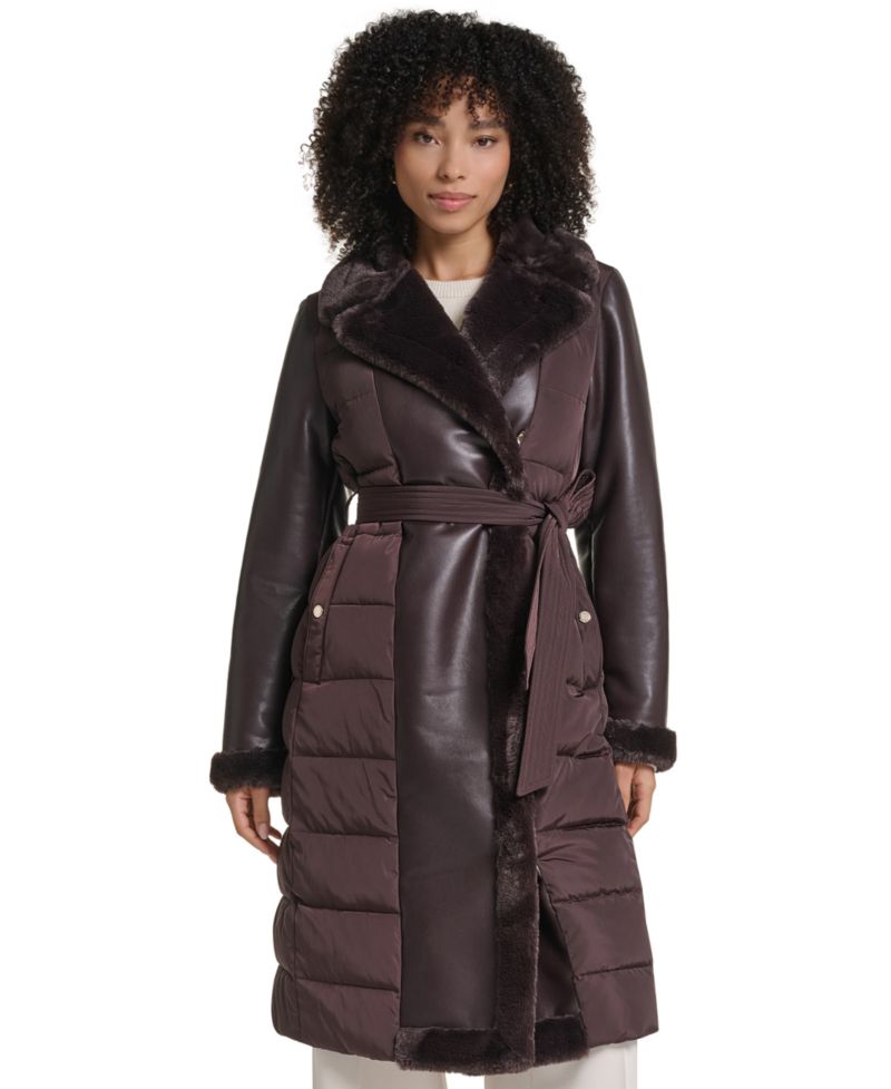 Long Belted Puffer Coat