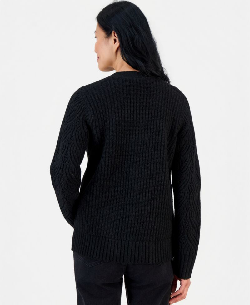 Women's Pointelle Boyfriend Cardigan