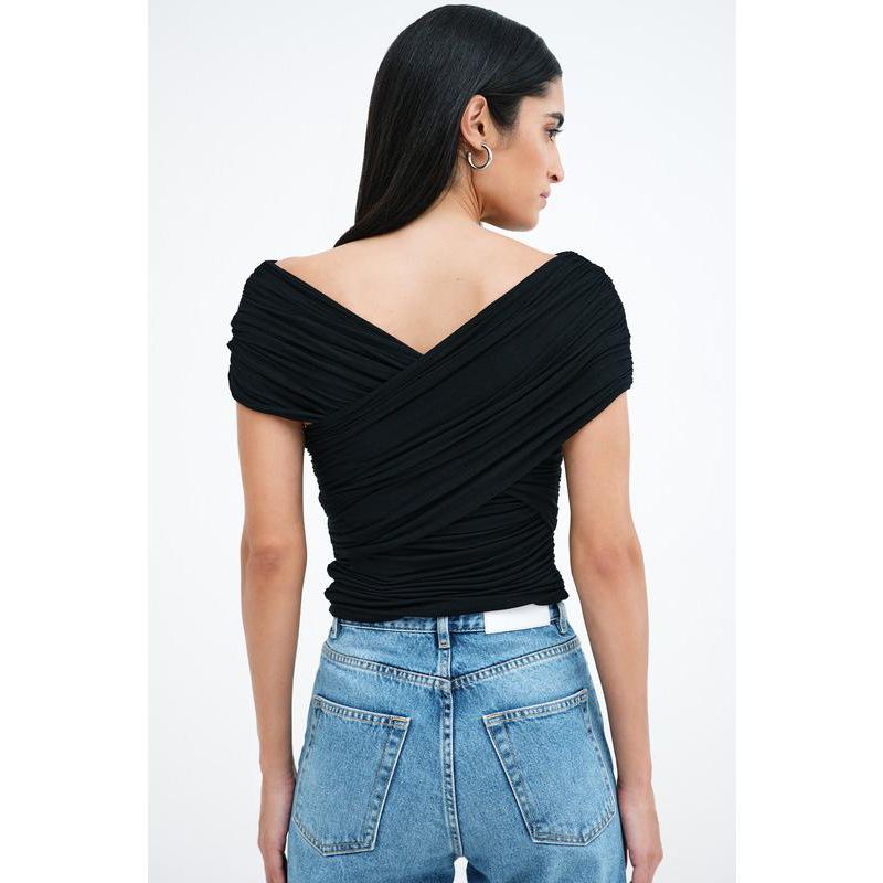 Women's Alyssa Sheer Jersey Convertible-Strap Fitted Top