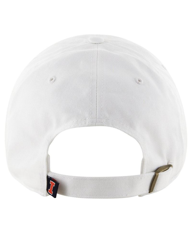 Men's White Distressed Illinois Fighting Illini Vintage-Like Clean Up Adjustable Hat