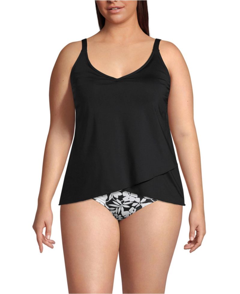 Plus Size Tulip Hem Tankini Top 24.5"