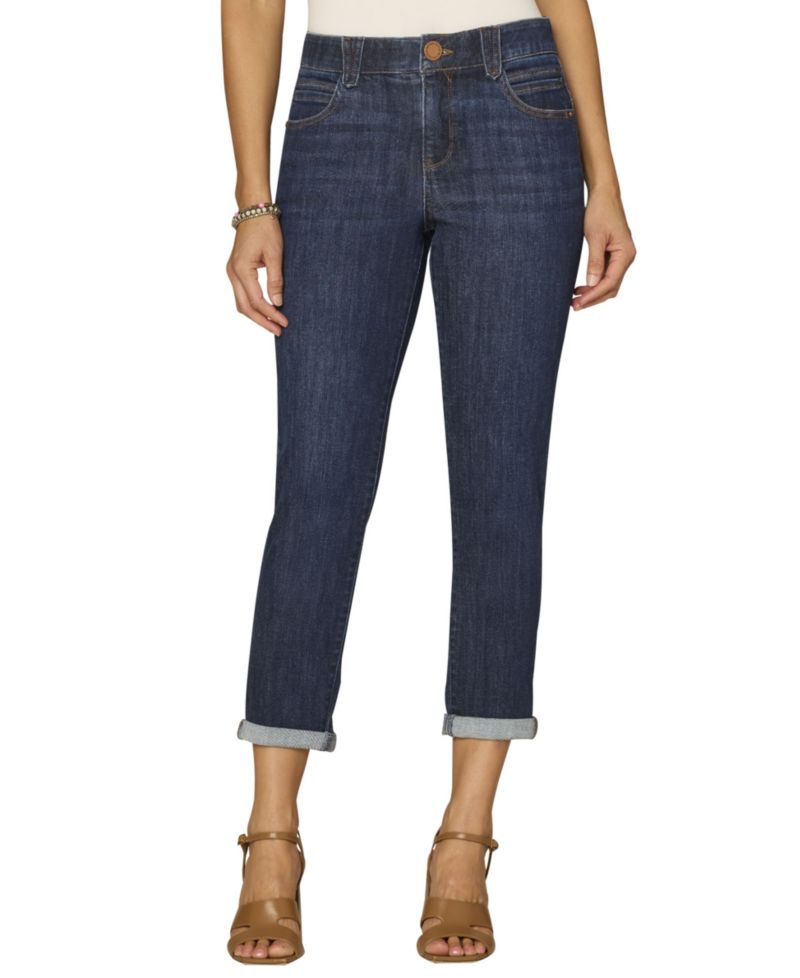 Petite Mid-Rise Cuffed Ankle Jeans