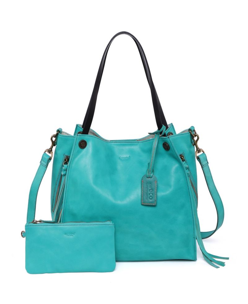Daisy Large Leather Crossbody Tote Bag