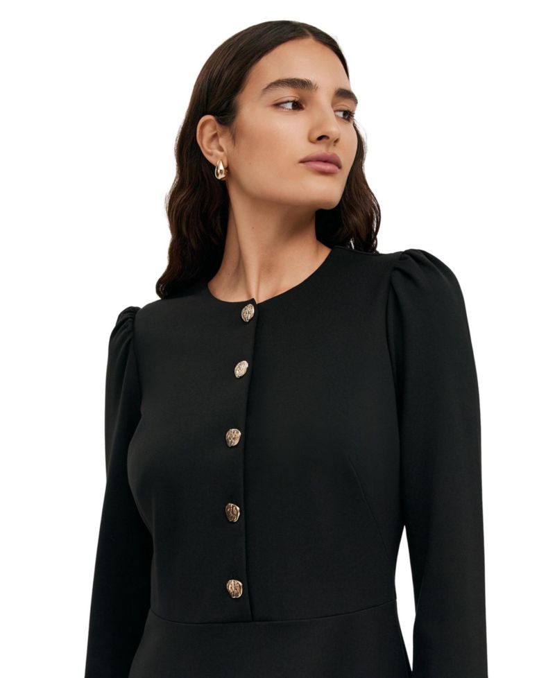 Women's Rae Ponte Long-Sleeve A-Line Dress