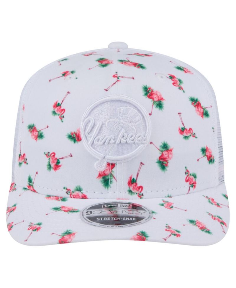 Men's White New York Yankees Flamingo Mesh Back 9SEVENTY Stretch-Snap Hat