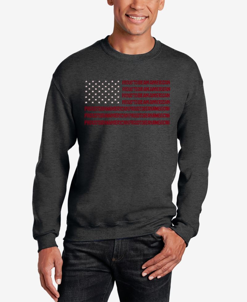 Proud To Be An American - Men's Word Art Crewneck Sweatshirt