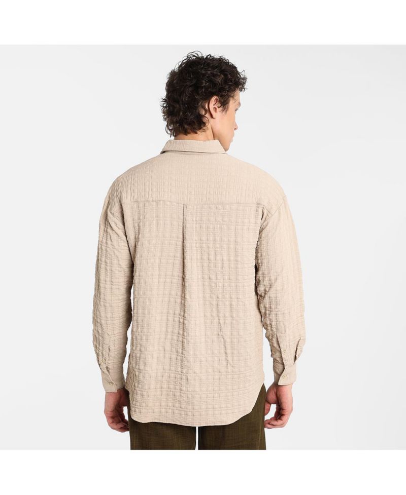 Men's Saltbox Beige Dimentional-Textured Shirt