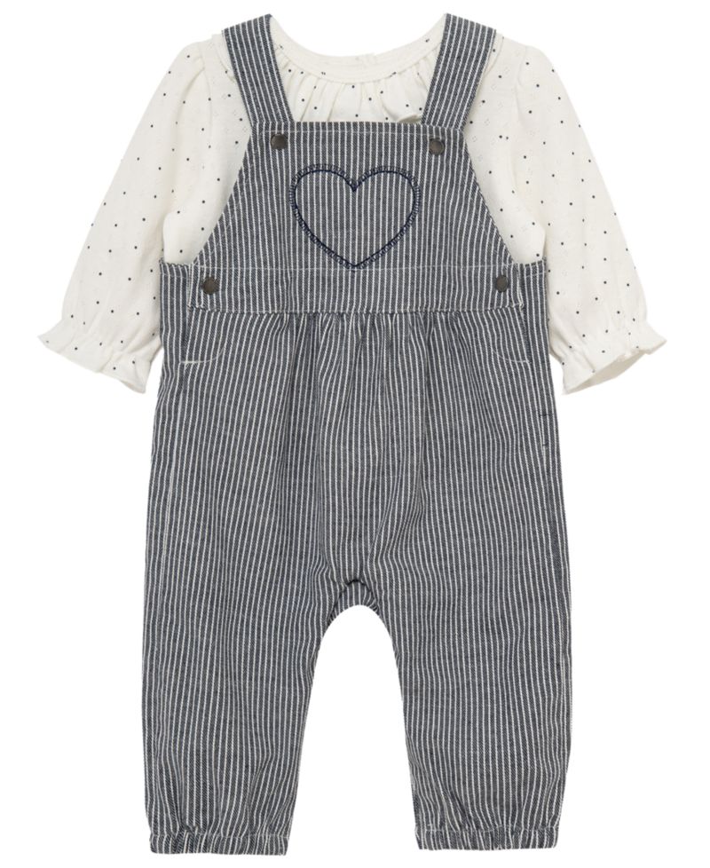 Baby Girls' Heart Top and Overall, 2-Piece set