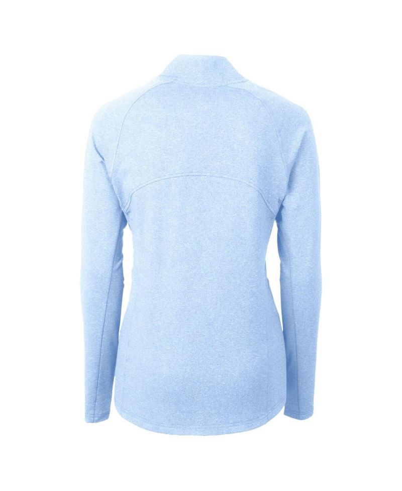 Women's Heather Powder Blue Detroit Tigers Raglan Adapt Eco Knit Heather Full-Zip Jacket