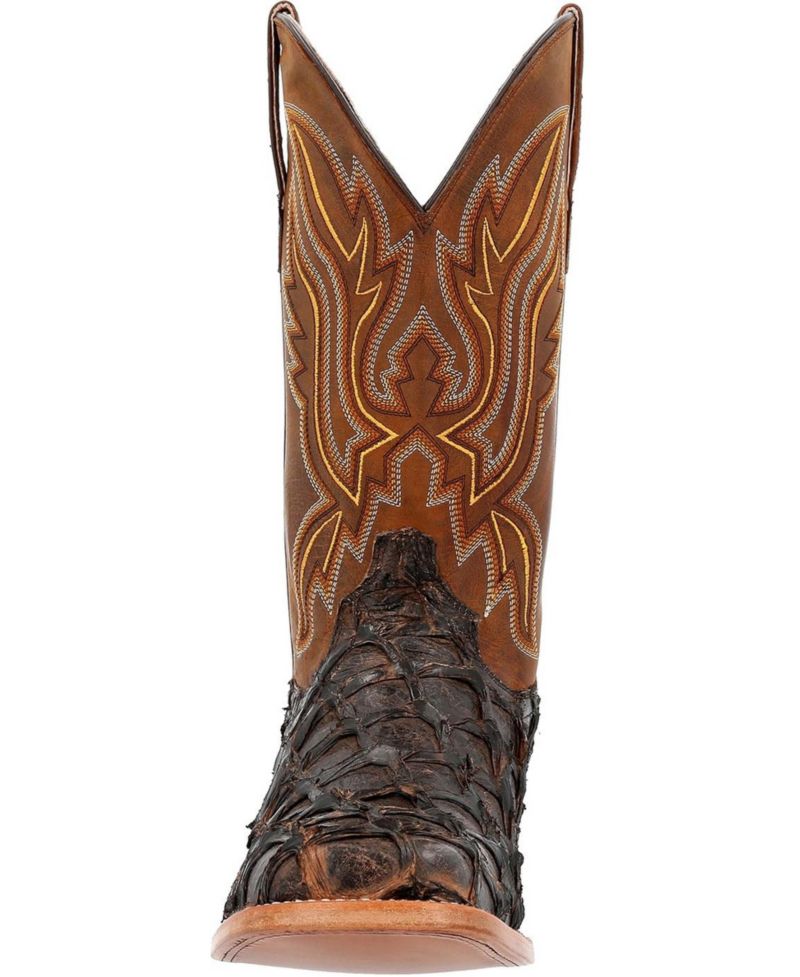 Men's Premium Exotics Dark Brown Pirarucu Western Boot