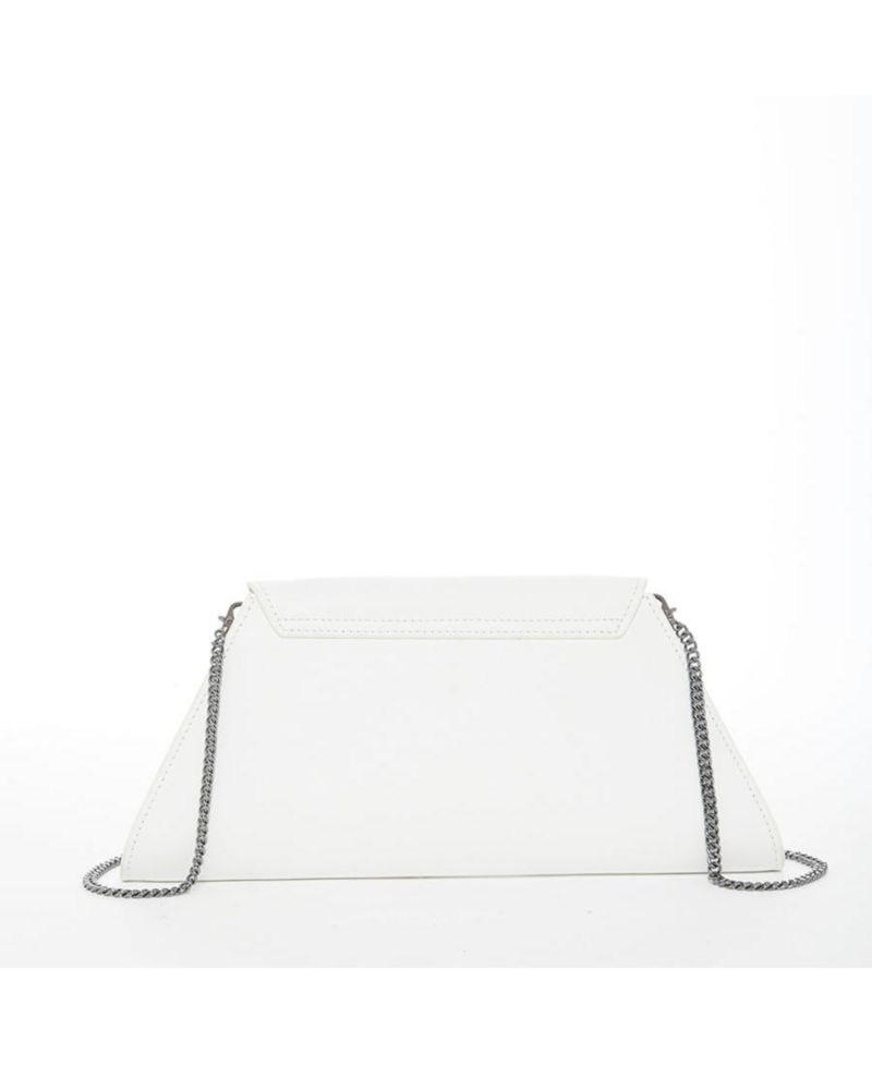 White Purse Saffiano Leather Clutch Bag Crossbody Evening Purse Unique Women's Handbag