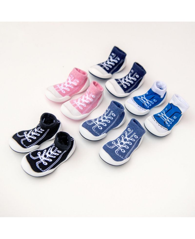Infant Girl Boy First Walk Sock Shoes Sneakers - Navy