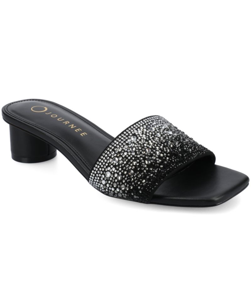 Women's Flora Embellished Block Heel Slide Dress Sandals