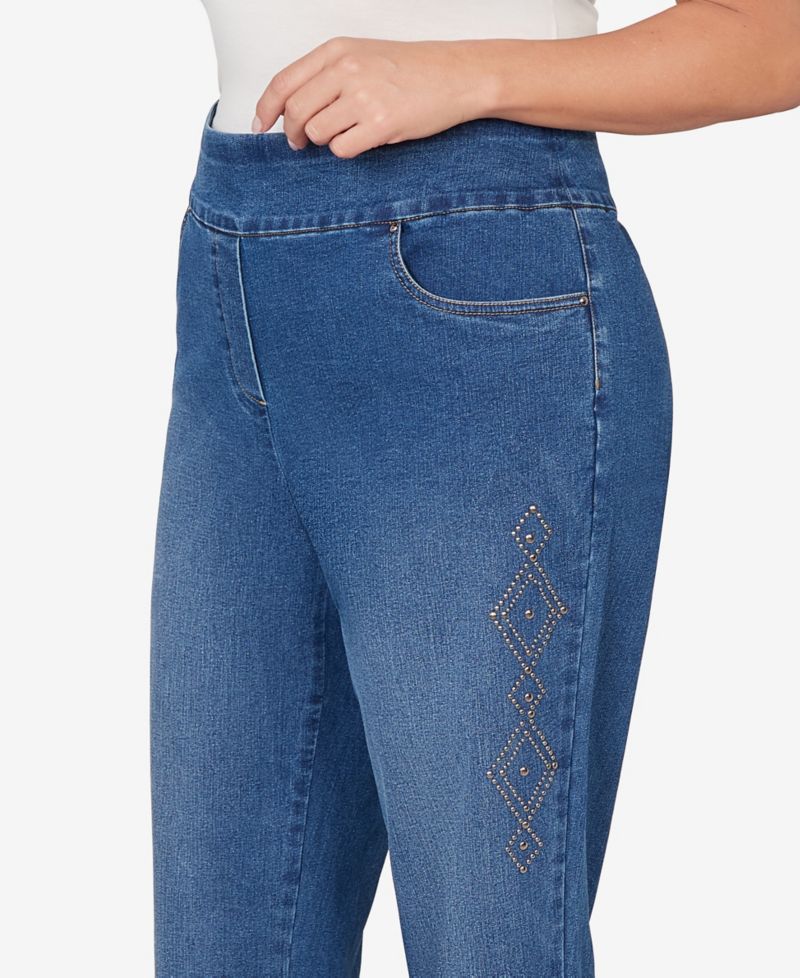 Plus Size Austin Geometric Heat Set Super Stretch Denim Jeans