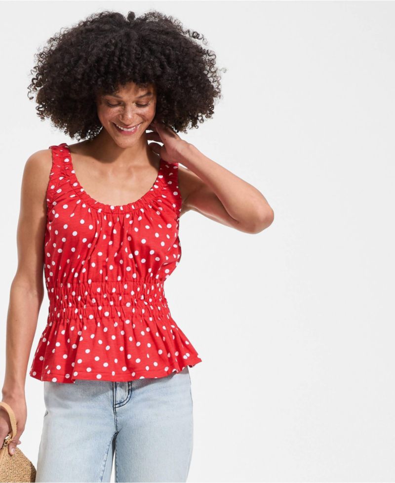 Women's Slub Rouched Tank Top