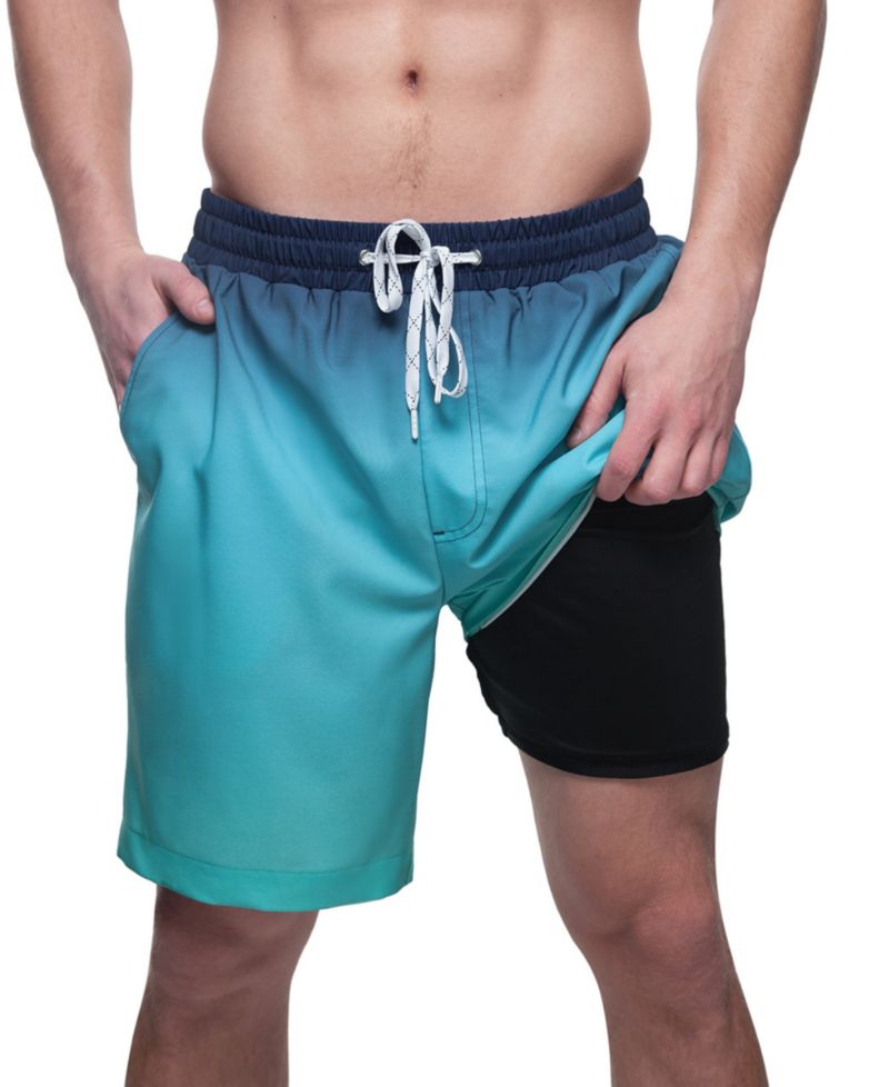 Men's 7" Compression Liner Stretch Swim Trunks UPF 50+