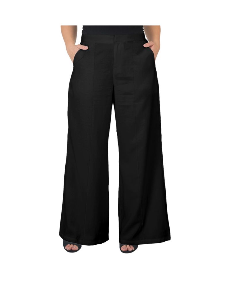 Plus Size High Waist Wide Leg Pants