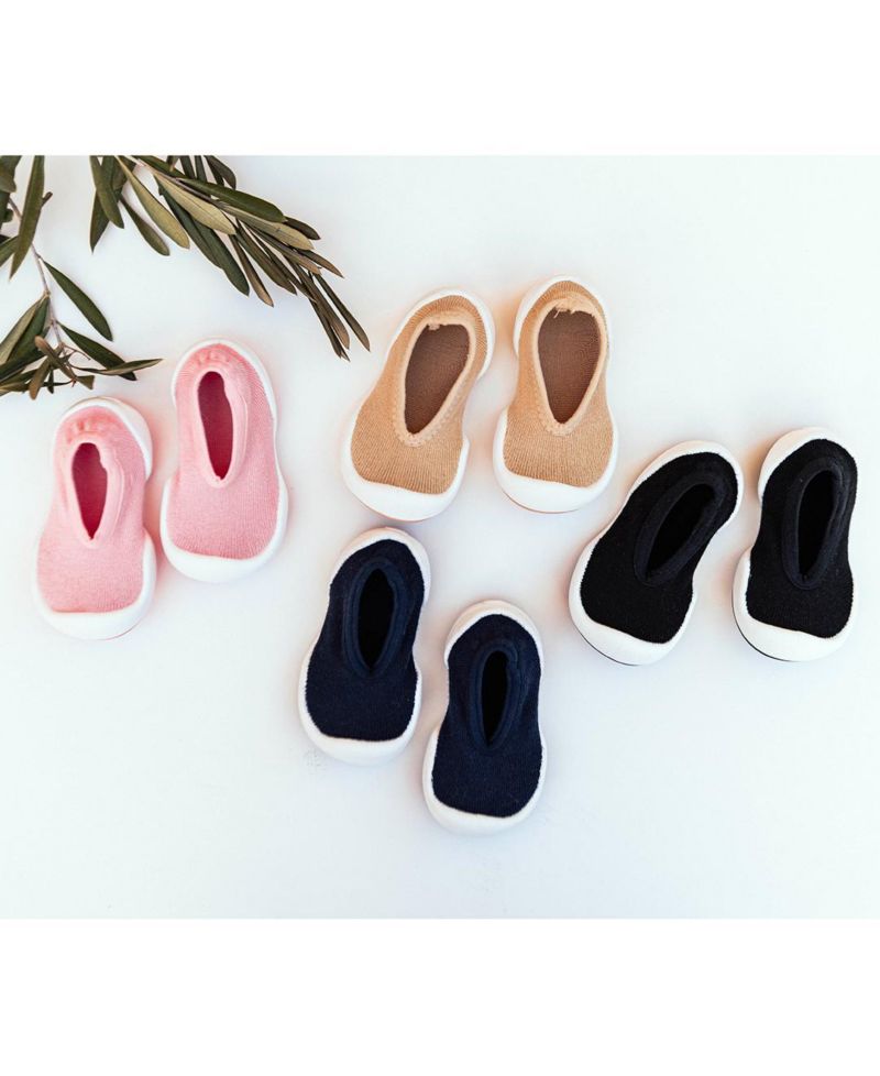 Infant Boy Girl First Walk Sock Shoes Flat Navy