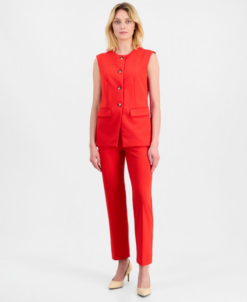 Women's Crewneck Button-Front Vest