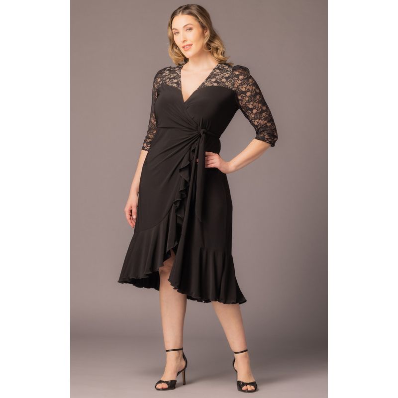 Plus Size Lavish Lace Wrap Dress