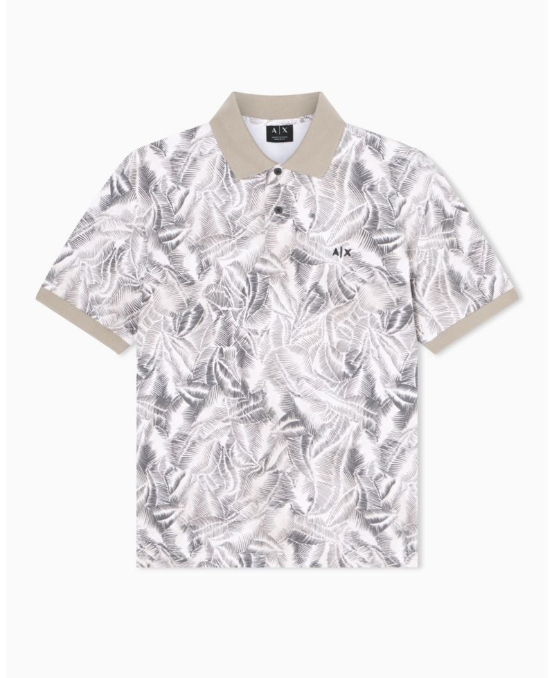 Men's IBIZA X Pique Leaf Print Polo Shirt