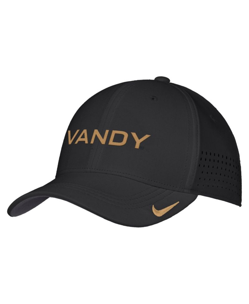 Men's Black Vanderbilt Commodores 2026 On-Field AeroBill SwooshFlex Dri-FIT Hat