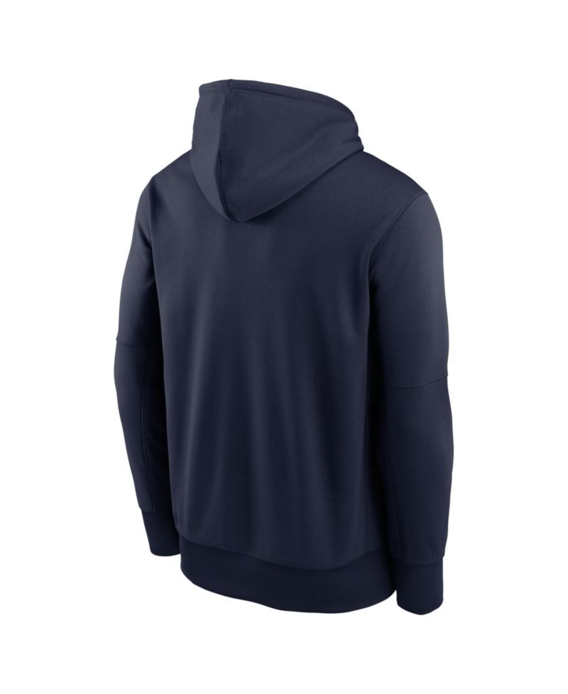 Men's Navy West Virginia Mountaineers Rushing Mascot Therma-FIT Hoodie