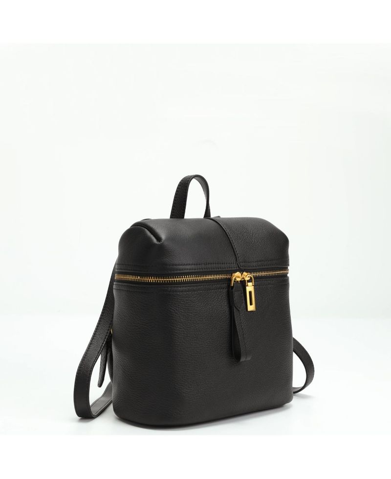 Sutton Small Pebbled Leather Backpack Purse Top Handle Zipper Closure Travel Casual Bag for Women