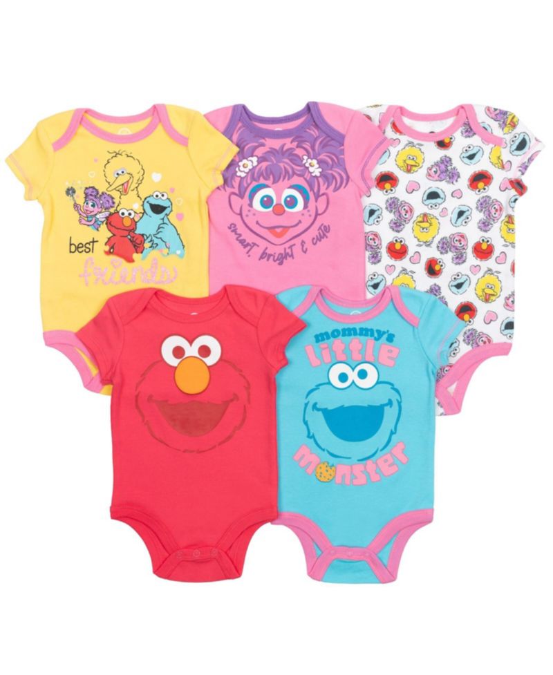 Baby Girls 5 Pack Bodysuits Newborn to