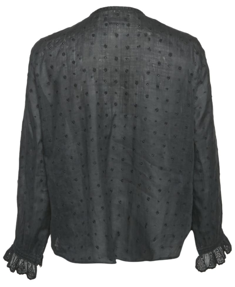 Women's Embroidered Ramie Blouse