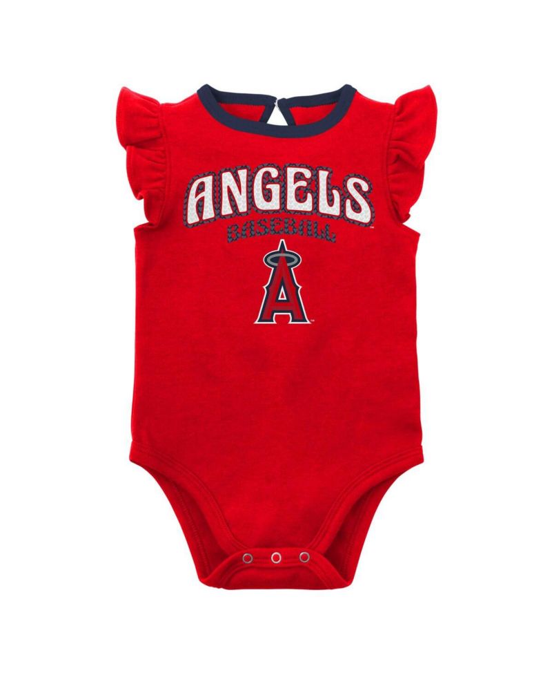 Baby Boys and Girls Red, Heather Gray Los Angeles Angels Little Fan Two-Pack Bodysuit Set